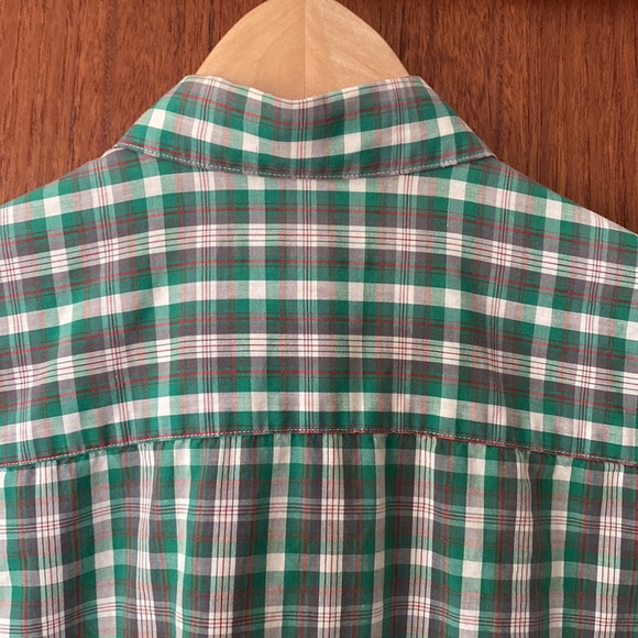 John Henry vintage ruffle front plaid cotton button up - Picture 8 of 8